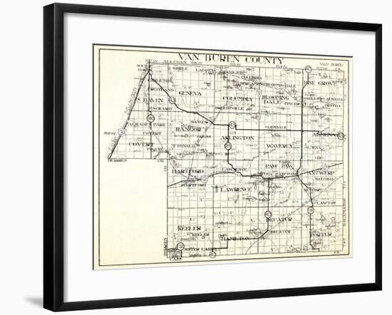 1930, Van Buren County, Geneva, Columbia, Bloomingdale, Pine Grove, Hartford, Keeler, Hamilton, Dec-null-Framed Giclee Print
