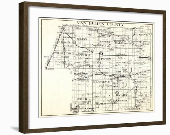 1930, Van Buren County, Geneva, Columbia, Bloomingdale, Pine Grove, Hartford, Keeler, Hamilton, Dec-null-Framed Giclee Print