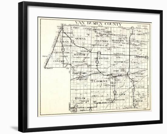 1930, Van Buren County, Geneva, Columbia, Bloomingdale, Pine Grove, Hartford, Keeler, Hamilton, Dec-null-Framed Giclee Print