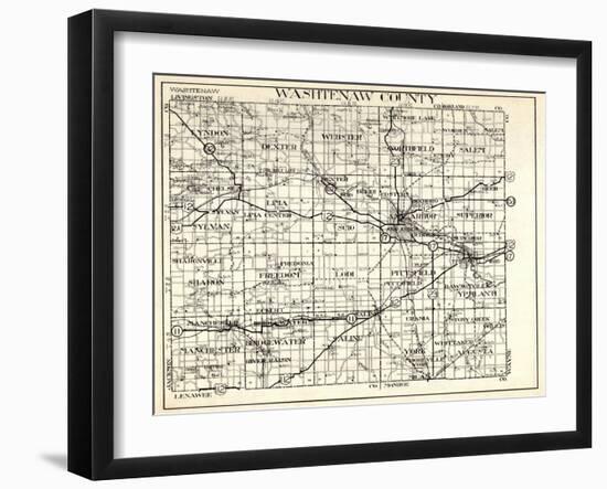 1930, Washtenaw County, Lyndon, Dexter, Webster, Salem, Superior, Ann Arbor, Bridgewater, Saline, M-null-Framed Giclee Print