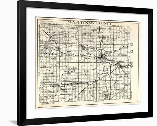 1930, Washtenaw County, Lyndon, Dexter, Webster, Salem, Superior, Ann Arbor, Bridgewater, Saline, M-null-Framed Giclee Print