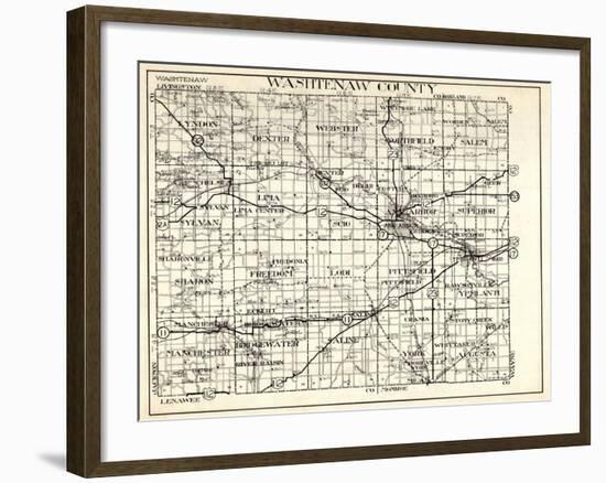 1930, Washtenaw County, Lyndon, Dexter, Webster, Salem, Superior, Ann Arbor, Bridgewater, Saline, M-null-Framed Giclee Print