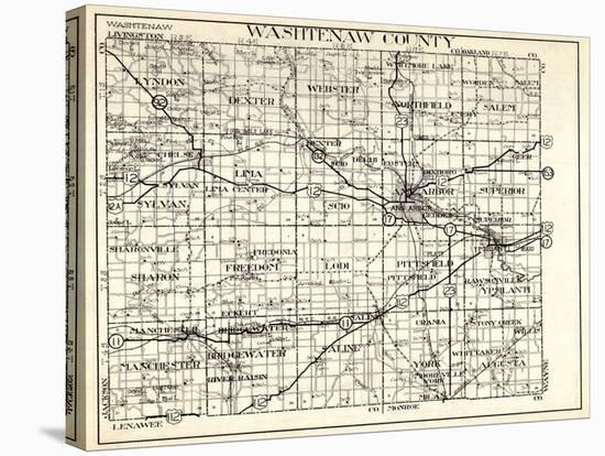 1930, Washtenaw County, Lyndon, Dexter, Webster, Salem, Superior, Ann Arbor, Bridgewater, Saline, M-null-Stretched Canvas