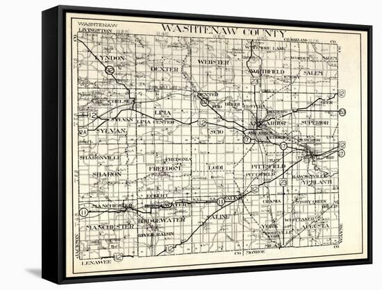 1930, Washtenaw County, Lyndon, Dexter, Webster, Salem, Superior, Ann Arbor, Bridgewater, Saline, M-null-Framed Stretched Canvas