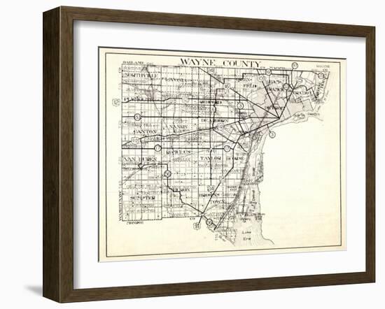 1930, Wayne County, Northville, Livonia, Plymouth, Van Huren, Romulus, Taylor, Browns Town, Sumpter-null-Framed Giclee Print