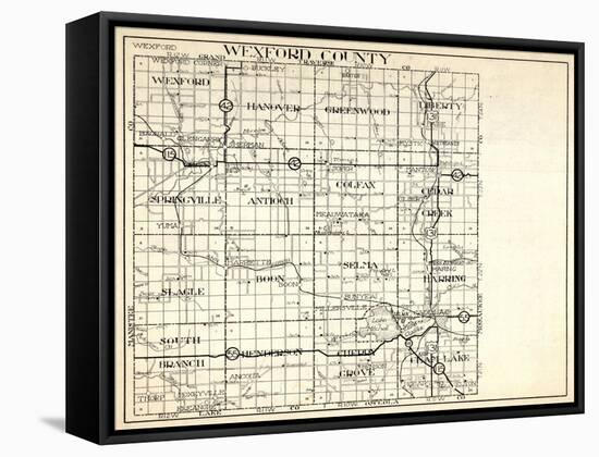 1930, Wexford County, Hanover, Greenwood, Liberty, Springville, antioch, Colfax, Slagle, Boon, Selm-null-Framed Stretched Canvas