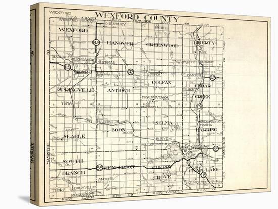 1930, Wexford County, Hanover, Greenwood, Liberty, Springville, antioch, Colfax, Slagle, Boon, Selm-null-Stretched Canvas