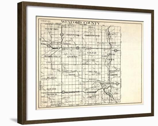 1930, Wexford County, Hanover, Greenwood, Liberty, Springville, antioch, Colfax, Slagle, Boon, Selm-null-Framed Giclee Print