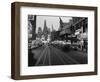 1930s 1934 NIGHT STREET SCENE ON BROADWAY LOOKING SOUTH TO TIMES SQUARE NEW YORK CITY USA-Panoramic Images-Framed Photographic Print