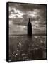 1930s-1940s Empire State Building Silhouetted Against High Gathering Storm Clouds Covering NYC-null-Framed Stretched Canvas