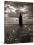 1930s-1940s Empire State Building Silhouetted Against High Gathering Storm Clouds Covering NYC-null-Stretched Canvas