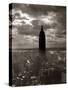 1930s-1940s Empire State Building Silhouetted Against High Gathering Storm Clouds Covering NYC-null-Stretched Canvas