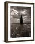 1930s-1940s Empire State Building Silhouetted Against High Gathering Storm Clouds Covering NYC-null-Framed Photographic Print