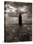 1930s-1940s Empire State Building Silhouetted Against High Gathering Storm Clouds Covering NYC-null-Stretched Canvas