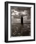 1930s-1940s Empire State Building Silhouetted Against High Gathering Storm Clouds Covering NYC-null-Framed Photographic Print