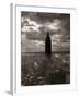 1930s-1940s Empire State Building Silhouetted Against High Gathering Storm Clouds Covering NYC-null-Framed Photographic Print