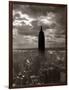 1930s-1940s Empire State Building Silhouetted Against High Gathering Storm Clouds Covering NYC-null-Framed Photographic Print
