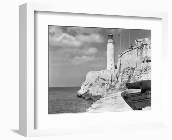 1930s-1940s Lighthouse at Morro Castle Havana Bay Havana Cuba-null-Framed Photographic Print