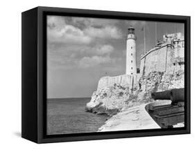 1930s-1940s Lighthouse at Morro Castle Havana Bay Havana Cuba-null-Framed Stretched Canvas