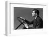 1930s 1940s MAN WEARING SUIT AND TIE DRIVING HANDS ON STEERING WHEEL-H. Armstrong Roberts-Framed Photographic Print