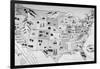 1930s-1940s Map of United States Showing Agricultural and Industrial Resources-null-Framed Photographic Print