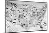 1930s-1940s Map of United States Showing Agricultural and Industrial Resources-null-Mounted Premium Photographic Print