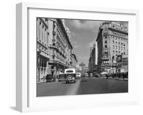 1930s-1940s the Diagonal Norte or the Avenida Roque Saenz Pena Buenos Aires, Argentina-null-Framed Photographic Print