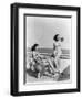 1930s 1940s TWO WOMEN SITTING ON HOTEL DECK BEACH SIDE IN ONE PIECE BATHING SUIT FASHION FLORIDA...-Panoramic Images-Framed Photographic Print