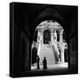 1930s-1940s Venice, Italy Doge's Palace View Through Archway to Staircase with Statues of Neptune-null-Framed Stretched Canvas