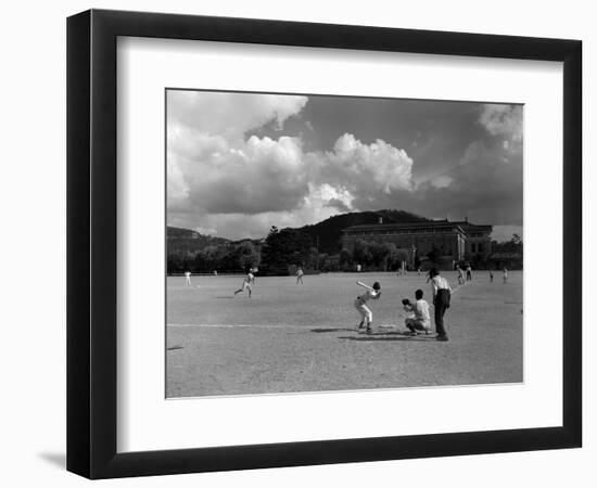 1930s American Sport Baseball Game Being Played in Kyoto Japan-null-Framed Photographic Print