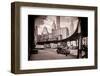 1930s DOWNTOWN FINANCIAL DISTRICT CURVE OF THIRD AVENUE ELEVATED TRAIN AT COENTIES SLIP NEW YORK...-Charles Phelps Cushing-Framed Photographic Print