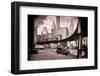 1930s DOWNTOWN FINANCIAL DISTRICT CURVE OF THIRD AVENUE ELEVATED TRAIN AT COENTIES SLIP NEW YORK...-Charles Phelps Cushing-Framed Photographic Print