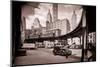 1930s DOWNTOWN FINANCIAL DISTRICT CURVE OF THIRD AVENUE ELEVATED TRAIN AT COENTIES SLIP NEW YORK...-Charles Phelps Cushing-Mounted Photographic Print