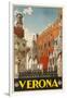 1930s Italian Travel Poster with Scaliger Tombs, Verona-null-Framed Giclee Print