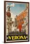 1930s Italian Travel Poster with Scaliger Tombs, Verona-null-Framed Giclee Print