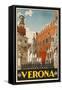 1930s Italian Travel Poster with Scaliger Tombs, Verona-null-Framed Stretched Canvas