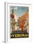 1930s Italian Travel Poster with Scaliger Tombs, Verona-null-Framed Giclee Print