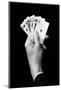 1930s MAN'S HAND HOLDING 5 PLAYING CARDS A POKER HAND THAT IS A ROYAL STRAIGHT FLUSH IN HEARTS-H. Armstrong Roberts-Mounted Photographic Print