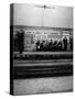 1930s Men and Women Waiting for Subway Train 149th Street Mott Avenue Bronx New York City-null-Stretched Canvas