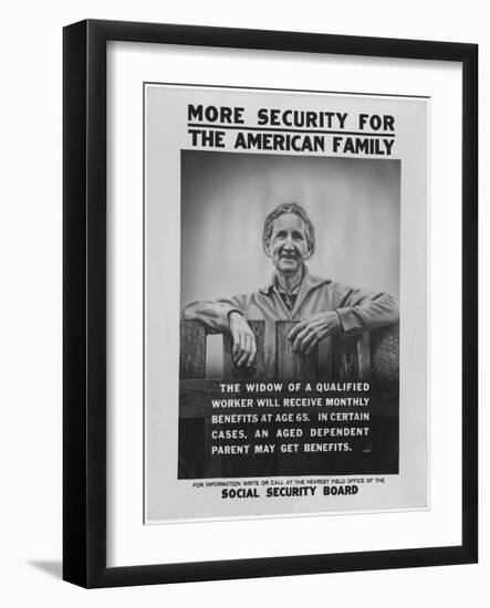 1930s Poster Publicizing the Benefits Available to Widows Under the New Social Security Programs-null-Framed Art Print