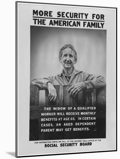 1930s Poster Publicizing the Benefits Available to Widows Under the New Social Security Programs-null-Mounted Art Print