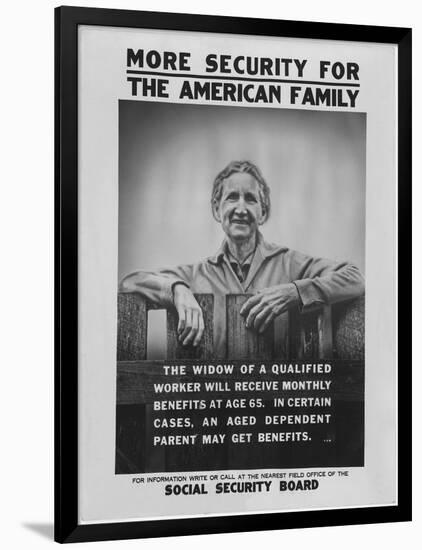 1930s Poster Publicizing the Benefits Available to Widows Under the New Social Security Programs-null-Framed Art Print