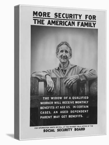 1930s Poster Publicizing the Benefits Available to Widows Under the New Social Security Programs-null-Stretched Canvas