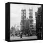 1930s Street Scene Westminster Abbey City of Westminster Central London, England-null-Framed Stretched Canvas