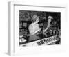 1930s TWO WOMEN DRINKING SODAS EATING ICE CREAM AT SODA SHOP COUNTER-Panoramic Images-Framed Photographic Print