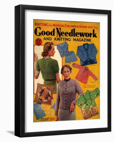 1930s UK Good Needlework and Knitting Magazine Cover-null-Framed Giclee Print