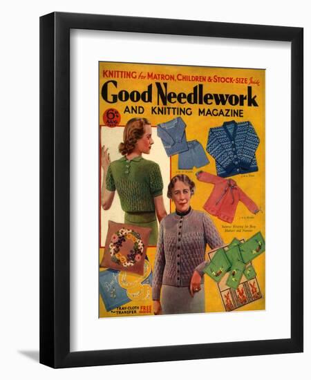 1930s UK Good Needlework and Knitting Magazine Cover-null-Framed Premium Giclee Print