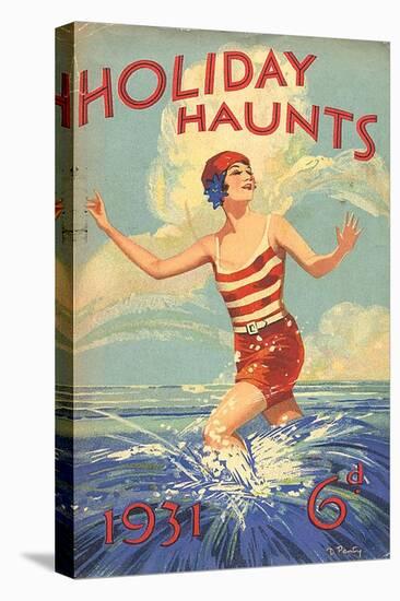 1930s UK Holiday Haunts Book Cover-null-Stretched Canvas