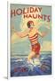 1930s UK Holiday Haunts Book Cover-null-Framed Giclee Print