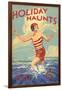 1930s UK Holiday Haunts Book Cover-null-Framed Giclee Print